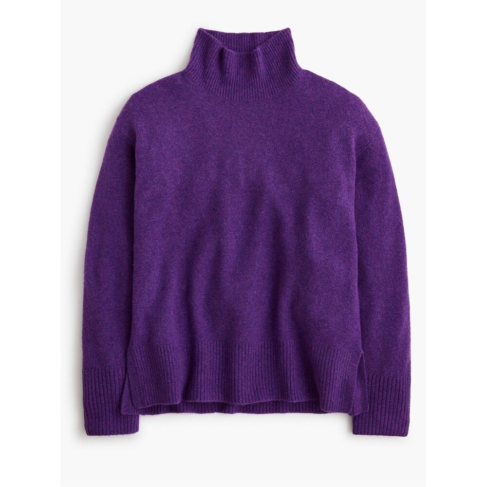 J. Crew Factory Mockneck Sweater Women’s Medium Purple Extra Soft Yarn